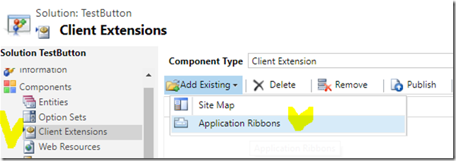 Client extension. Ribbon application.